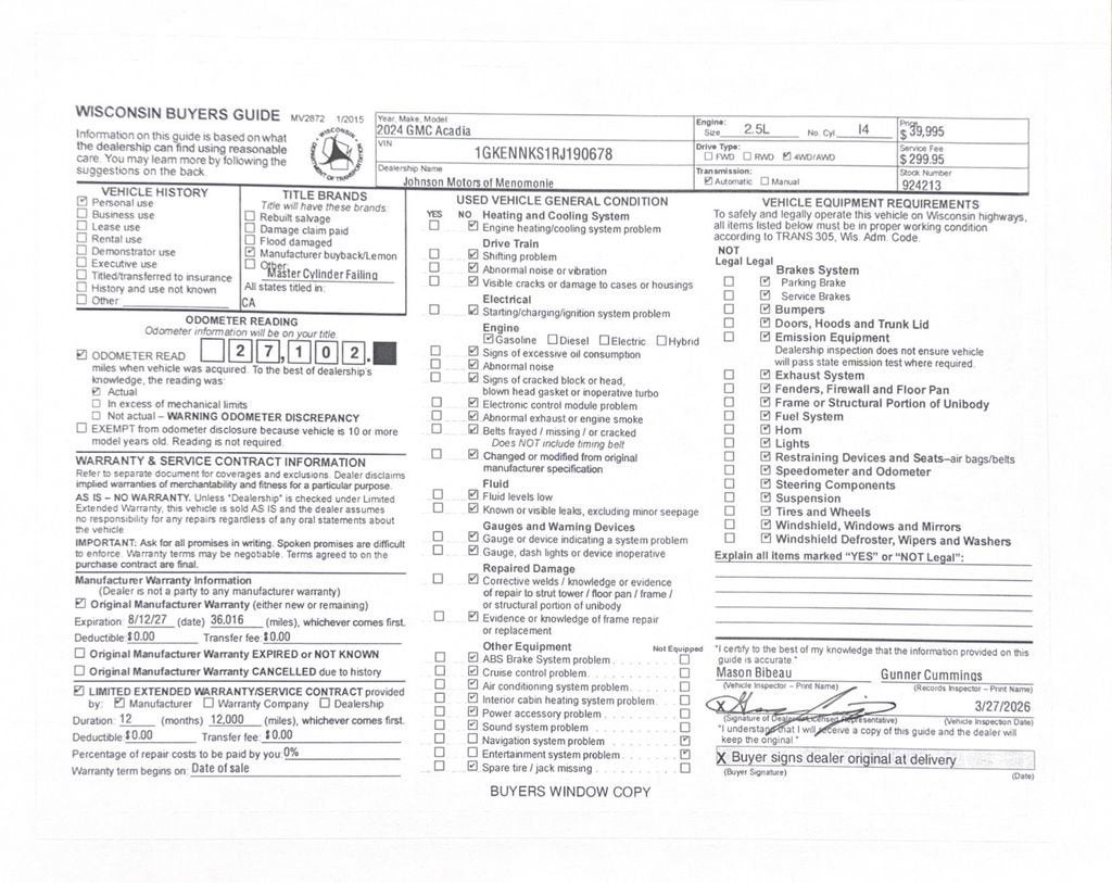 2024 GMC Acadia Elevation
