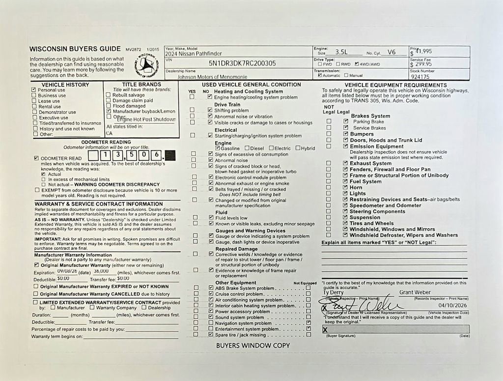 2024 Nissan Pathfinder Platinum 4WD