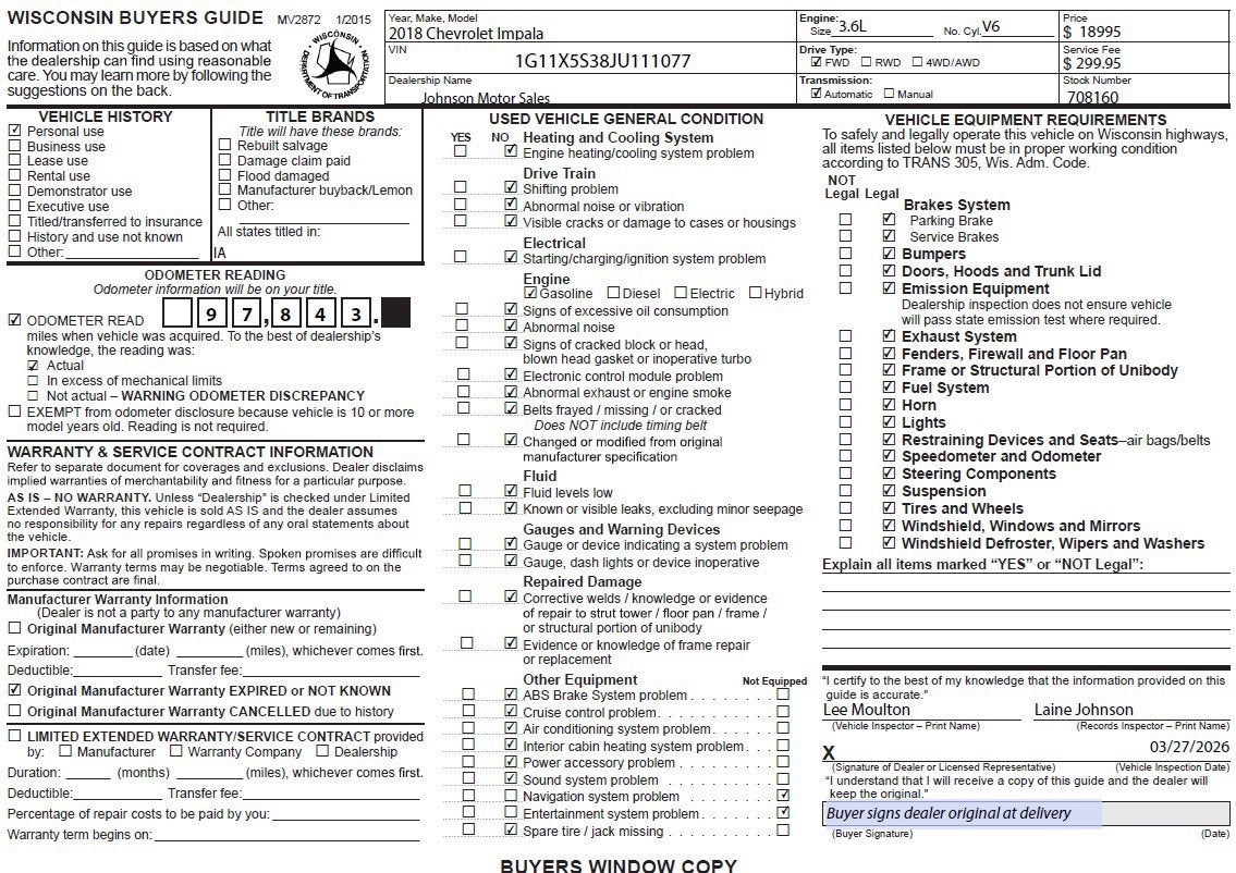 2018 Chevrolet Impala LS