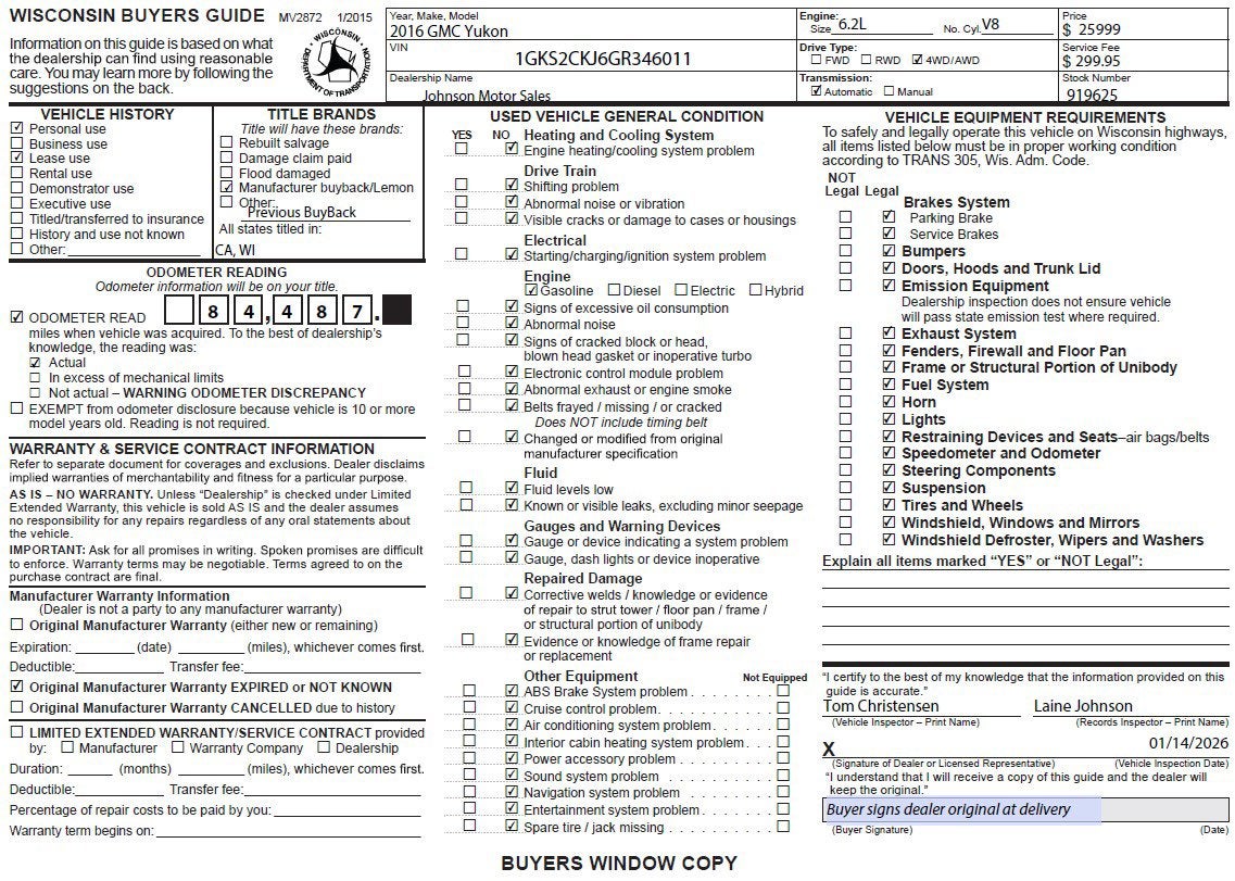 2016 GMC Yukon Denali