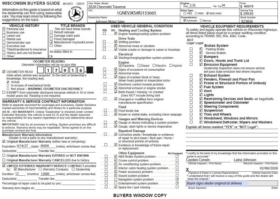 2024 Chevrolet Traverse Z71