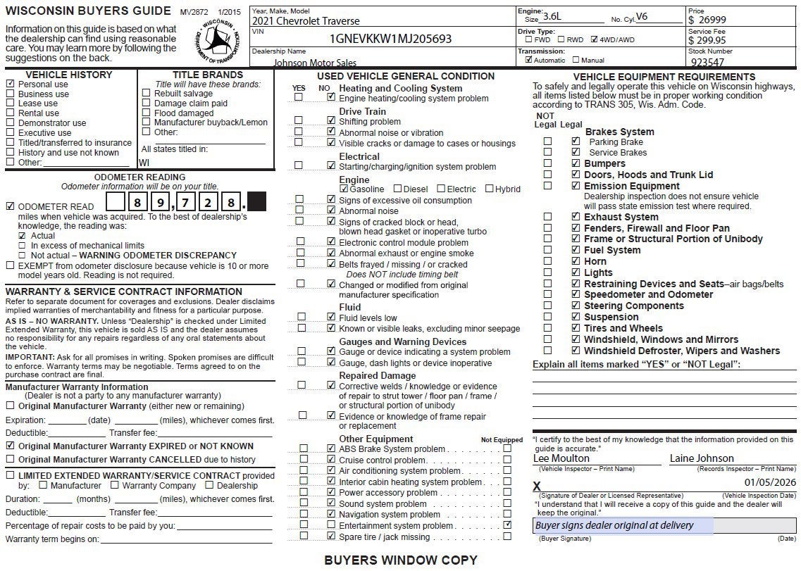 2021 Chevrolet Traverse Premier