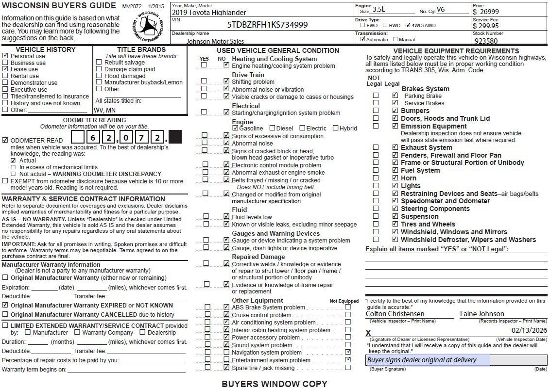 2019 Toyota Highlander LE