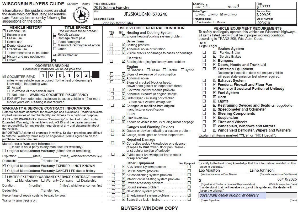 2019 Subaru Forester Limited
