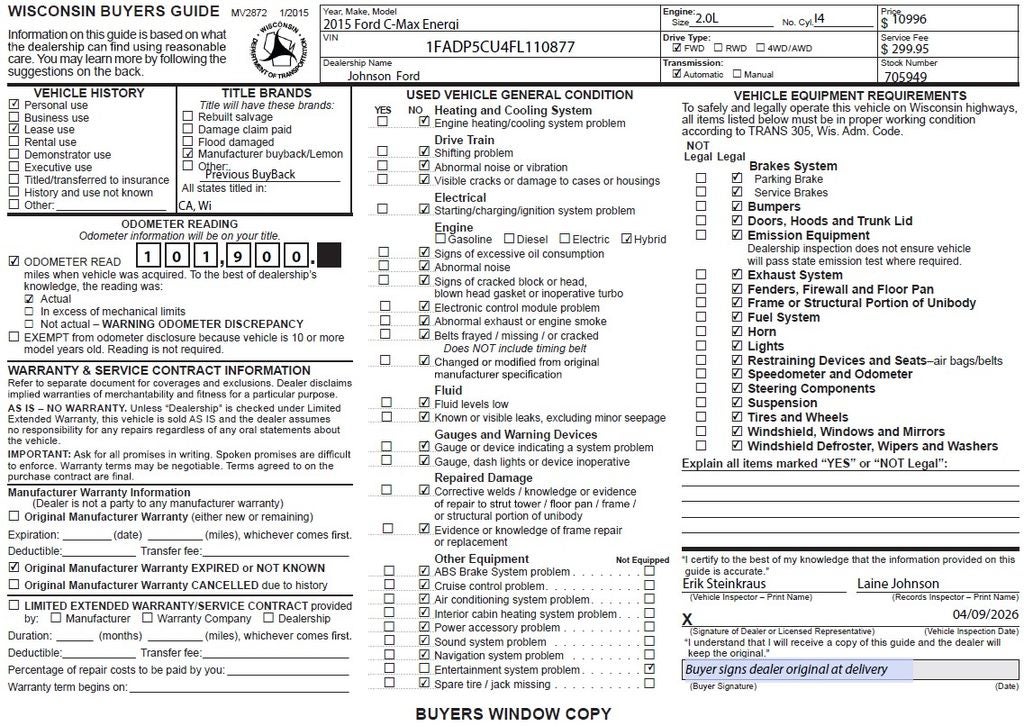 2015 Ford C-Max Energi SEL
