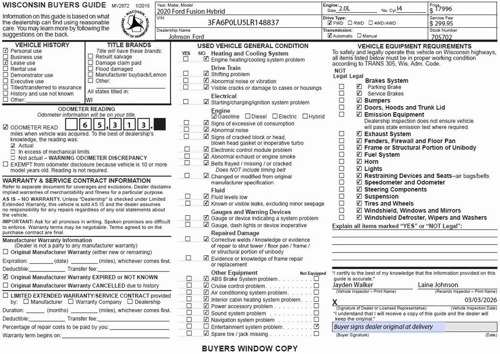2020 Ford Fusion Hybrid SE