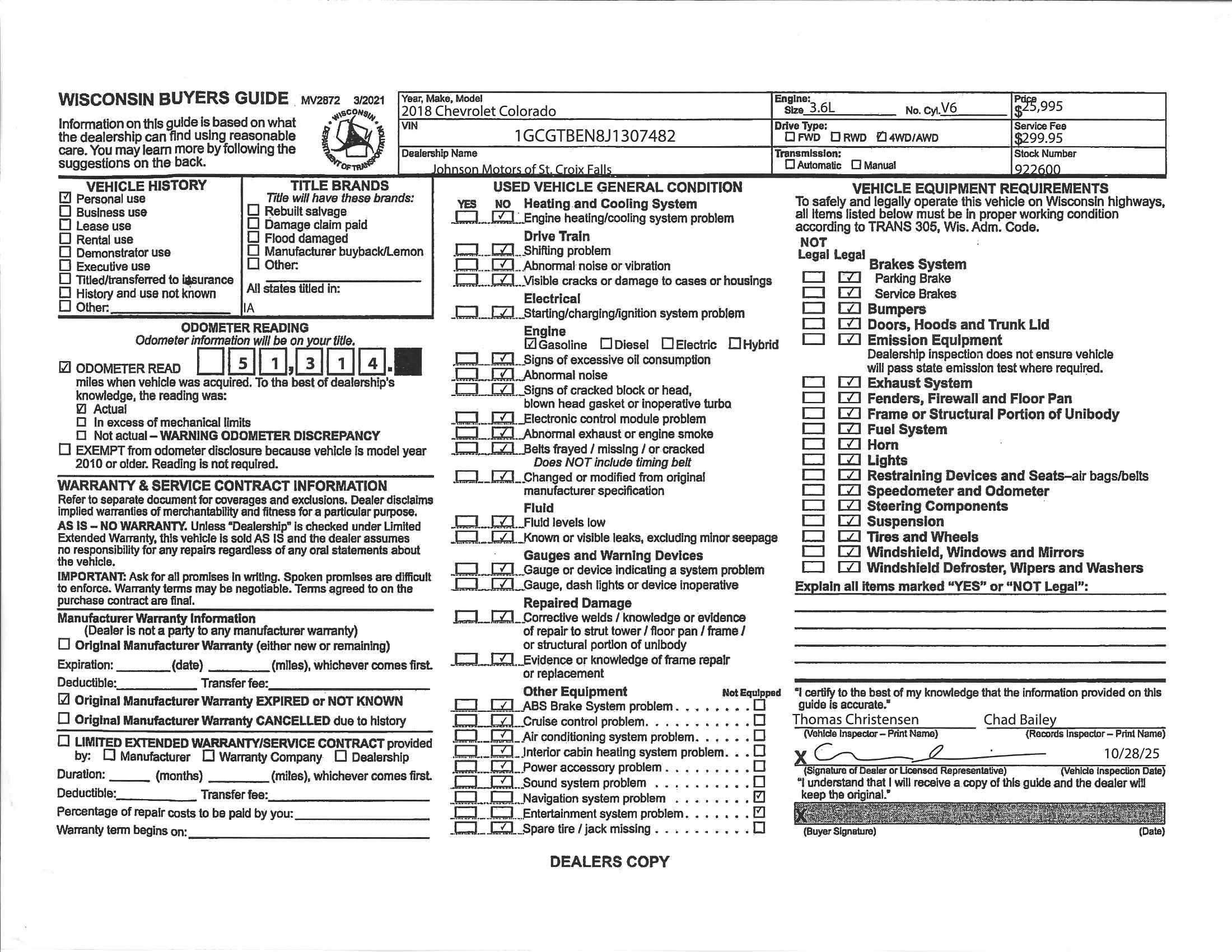 2018 Chevrolet Colorado 4WD Work Truck