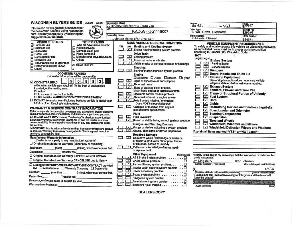 2016 Chevrolet Express Cargo 3500 Work Van