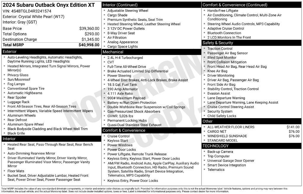 2024 Subaru Outback Onyx Edition - Photo 25