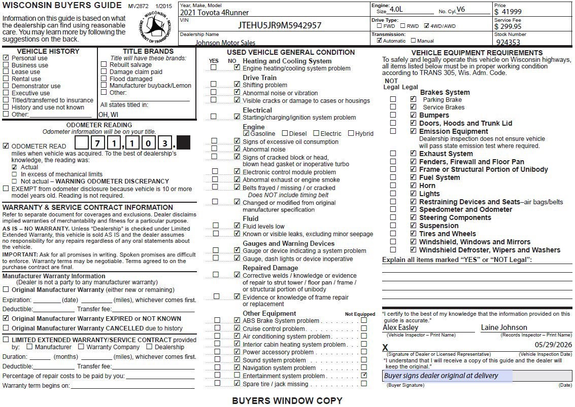 2021 Toyota 4Runner Venture